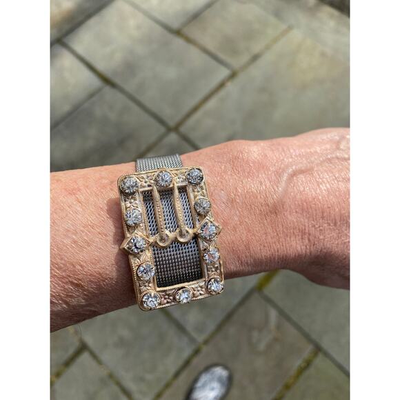 Stainless Steel Steel Band Bracelet, Vintage Charm Paste Gold Frame - Picture 6 of 9